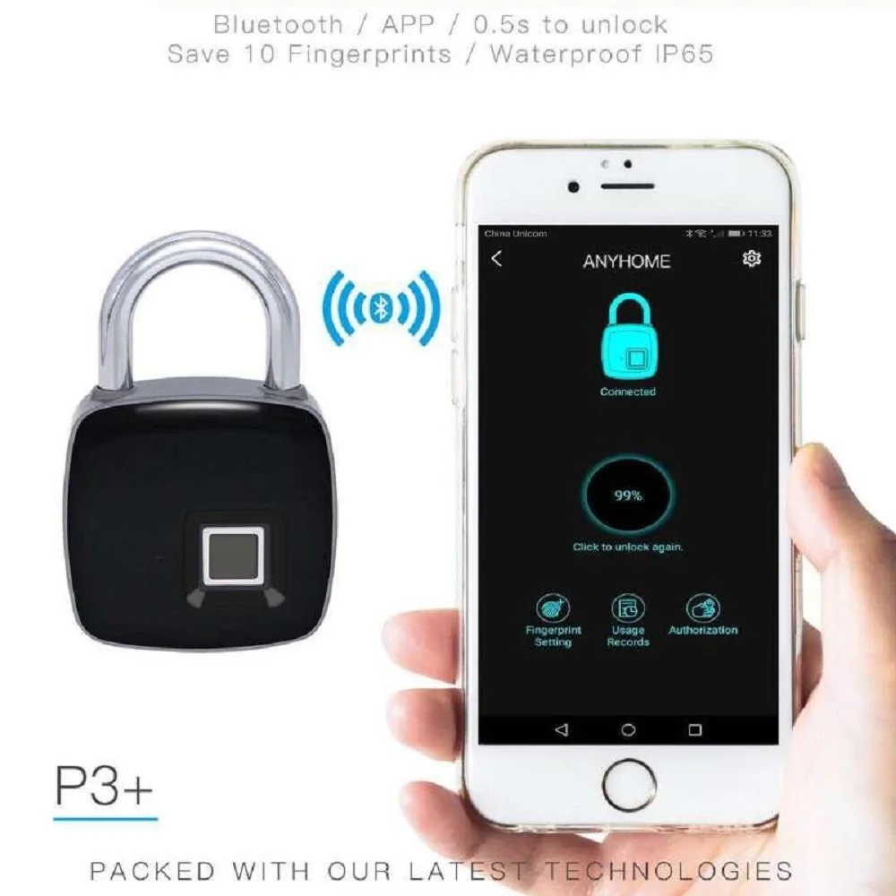 Водонепроницаемый Противоугонный Bluetooth коврик с кодом блокировки отпечатков