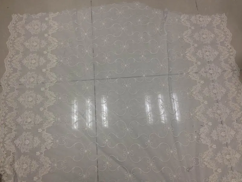 Винтажная кружевная ткань цвета слоновой кости с цветочной вышивкой свадебное