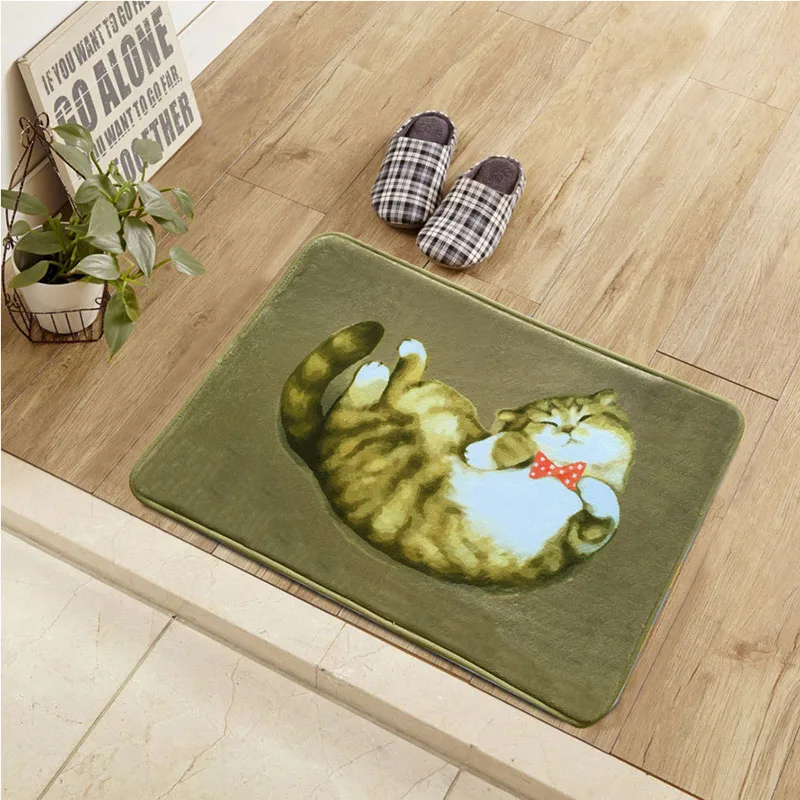 Simanfei Kawaii Добро пожаловать коврики животных милый кот ванная комната кухонные