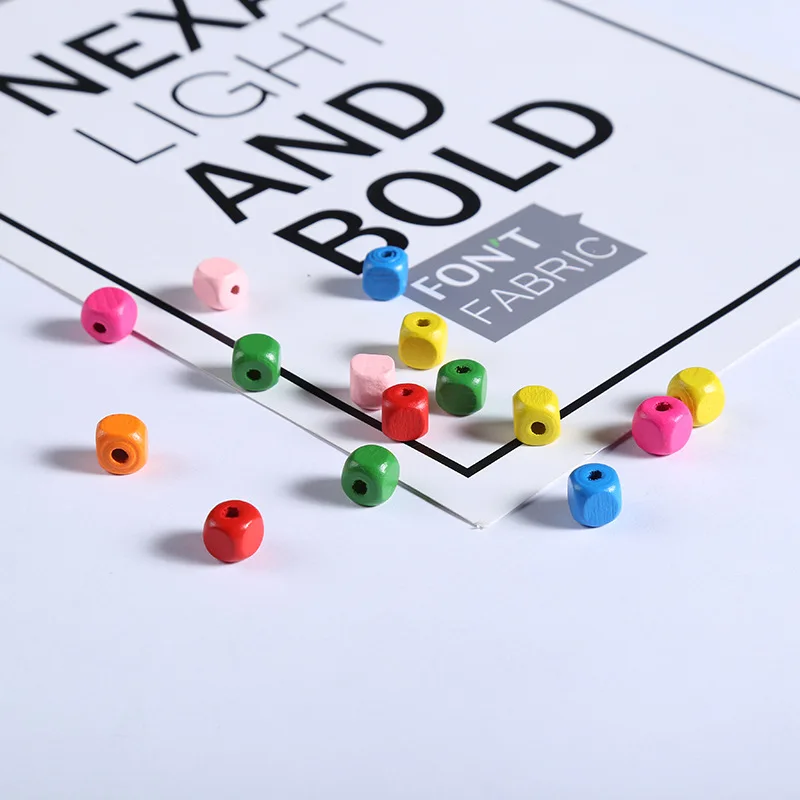 WD024 6/8/10 мм деревянный многоцветный без примесей свинца и квадратные игральные