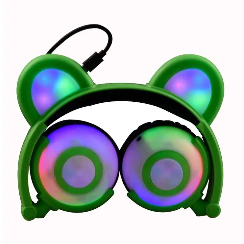 Медведь наушники мигает светящиеся Косплэй Cat Fancy складные Over-Ear игровой