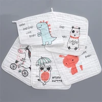 high density washed gauze baby face towel burp cloth embroidery infant saliva towels printed square small saliva tissue towel