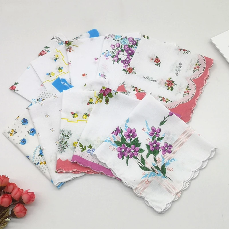 

Handkerchiefs Women Floral Printing Harajuku Classic Elegant Soft Simple Womens Square Handkerchief Korean Style Leisure Daily