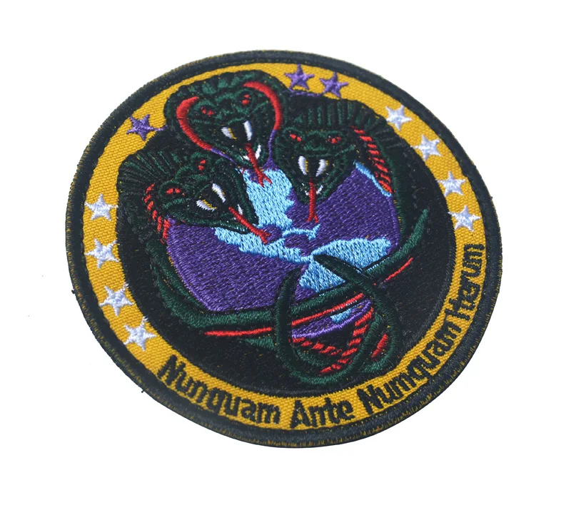 

20pcs Embroidery America NRO Patch NUMQUAM ANTE NUMQUAM ITERUM Tactical Badge Military Brassard Combat Armband 8cm Wholesale