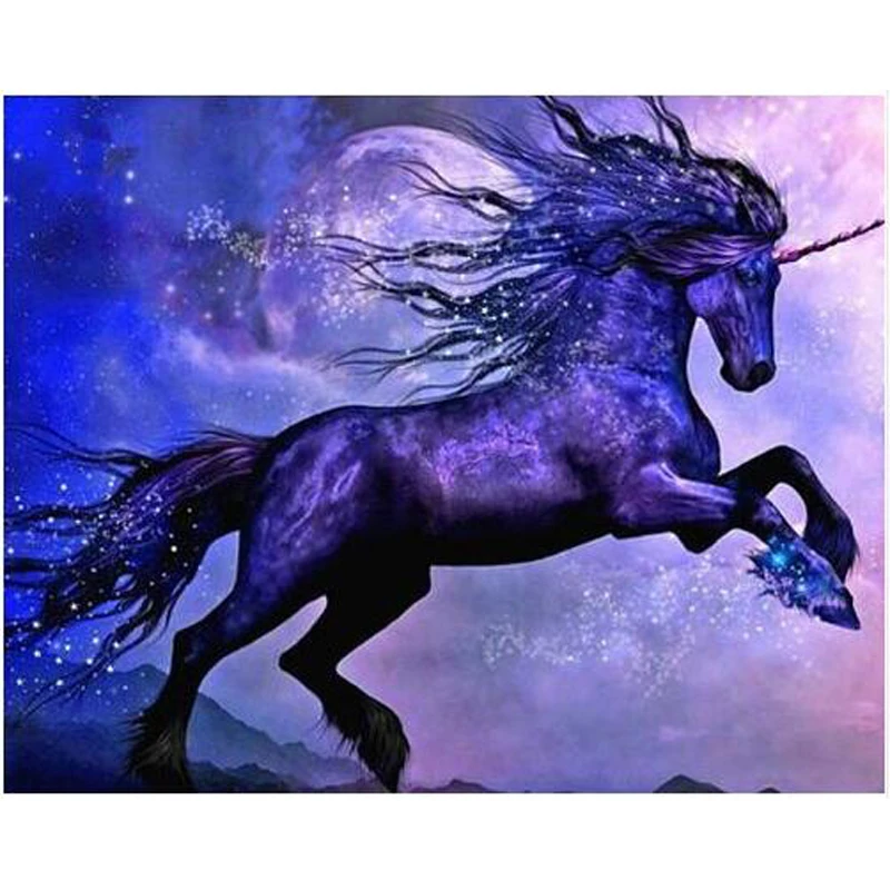diy 5d diamond painting mosaic embroidery animal unicorn horse full square rhinestones cross stitch pattern drill | Дом и сад