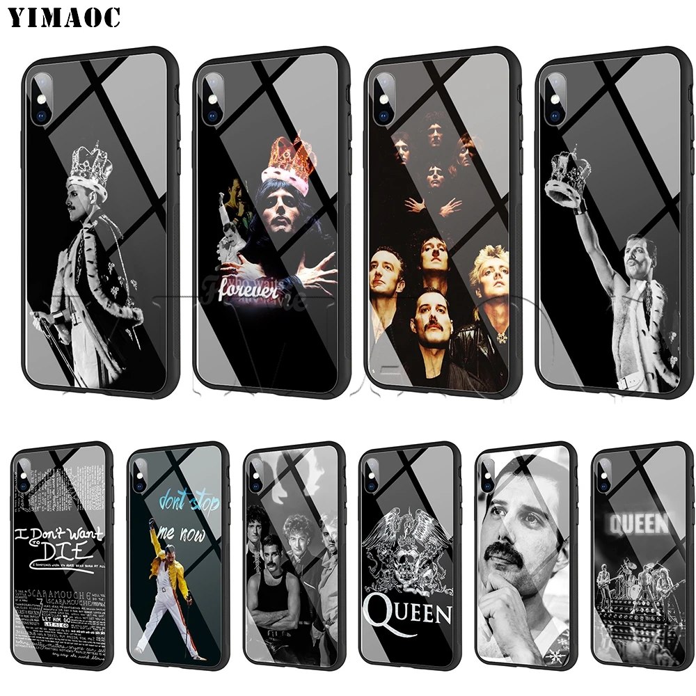 Чехол YIMAOC queen Freddie Mercury из закаленного стекла для iPhone 11 Pro XS MAX XR X 8 7 6 6S Plus