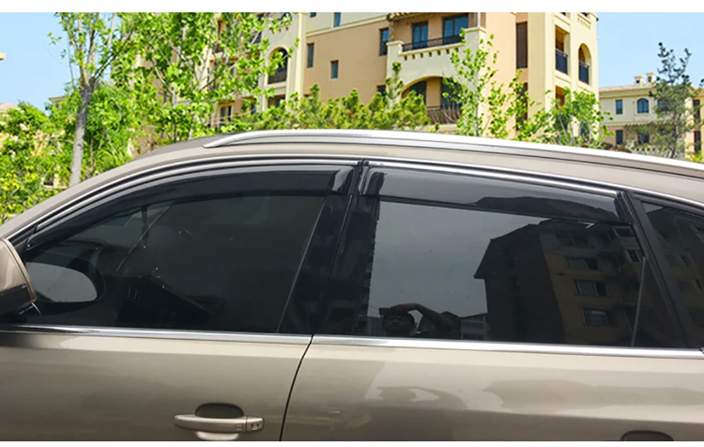 Для Audi Q5 2009- окно козырек Дождь Ветер Дефлектор тент щит Vent защитная пленка накладка, отделка, 4 шт., автомобильные аксессуары