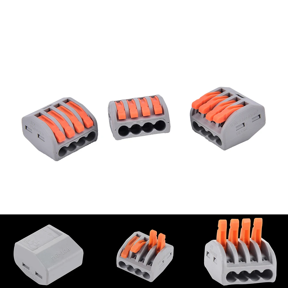 4 контактный клеммный блок для проводника с рычагом подходит 10 шт./лот PCT 214