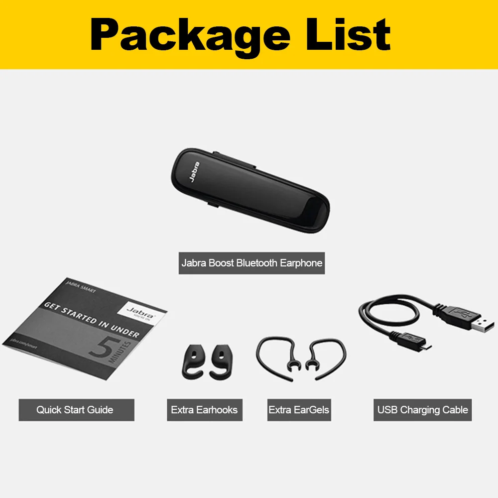 Jabra Boost ушные крючки беспроводные Bluetooth деловые наушники портативные наушники-вкладыши для телефона Hands-free с микрофоном