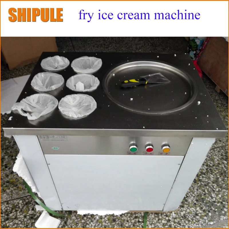 

SHIPULE single pans fried ice cream machine frying ice machine with 6 barrels