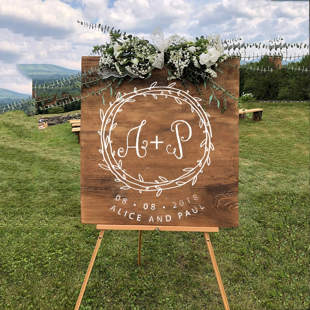 Виниловые наклейки с надписями жениха и невесты декоративные со стеклянной