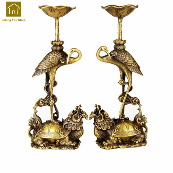 2 Pcs Brown Китайский металлический подсвечник для свадьбы, дома, декоративные подсвечники, металлический Латунный Подсвечник, подсвечник, JKL084 - Цвет: 2 Pcs Brown