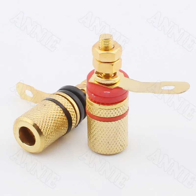 100 шт./лот позолоченный звуковой наконечник аудиоразъем для колонки коннектор