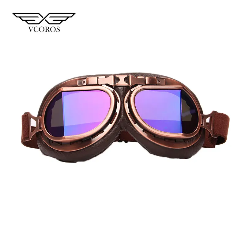 Vcoros Gafas мотоциклетные очки шлем очки мото шлемы с очками маска мотокросса очки лыжные ветрозащитные очки - Цвет: Tinted Rainbow