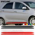 2 предмета в комплекте пиканто боковой двери полосой колеса автомобиля Стикеры наклейка автомобилей Тюнинг для Kia Picanto УТРО GT линии автомобильные аксессуары