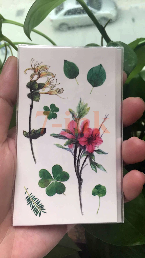 Тату наклейка с цветами клевера водостойкая 10 5*6 см|flash tatoo|tatoo for womantatto waterproof |