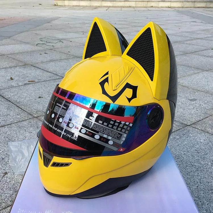 

NITRINOS cat ear motorcycle helmet cross-country man and woman racing helmet four seasons anti-fog all-over cat ear helmet.