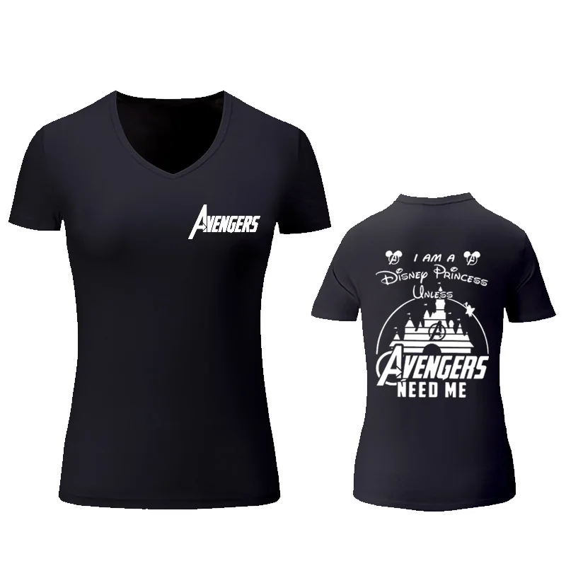 V-neck T-shirt b04 Г. Новая футболка с v-образным вырезом фильм «мстители» дистрибьютор World Children's райские развлечения с коротким рукавом Ms. Avengers need me - Цвет: V-neck T-shirt b04
