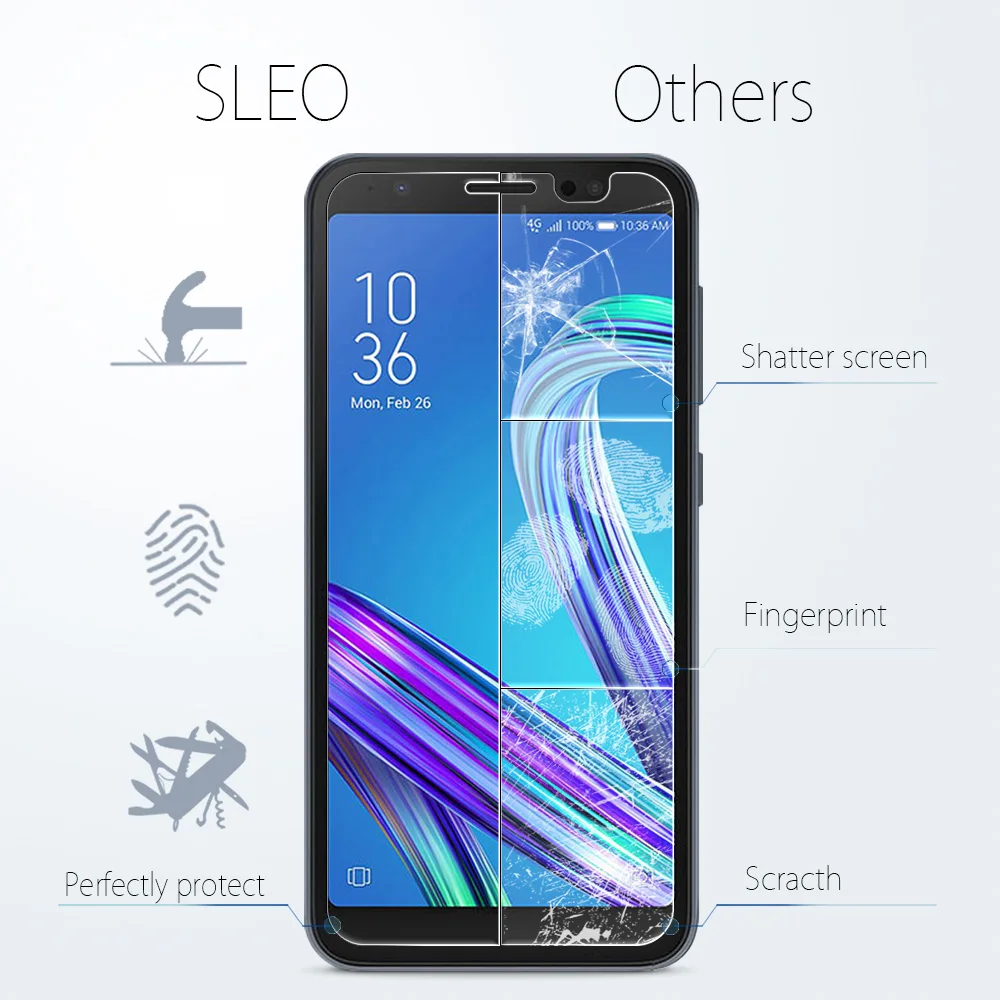 SLEO 2 шт. для Asus Zenfone Live L1 ZA550KL защитное закаленное стекло экрана 9h защитная
