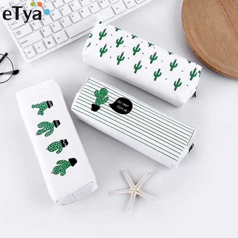 ETya, женская косметичка для путешествий, косметичка, карандаш, макияж, чехол для хранения, сумочка, органайзер, кактус, печать, сумки для студентов