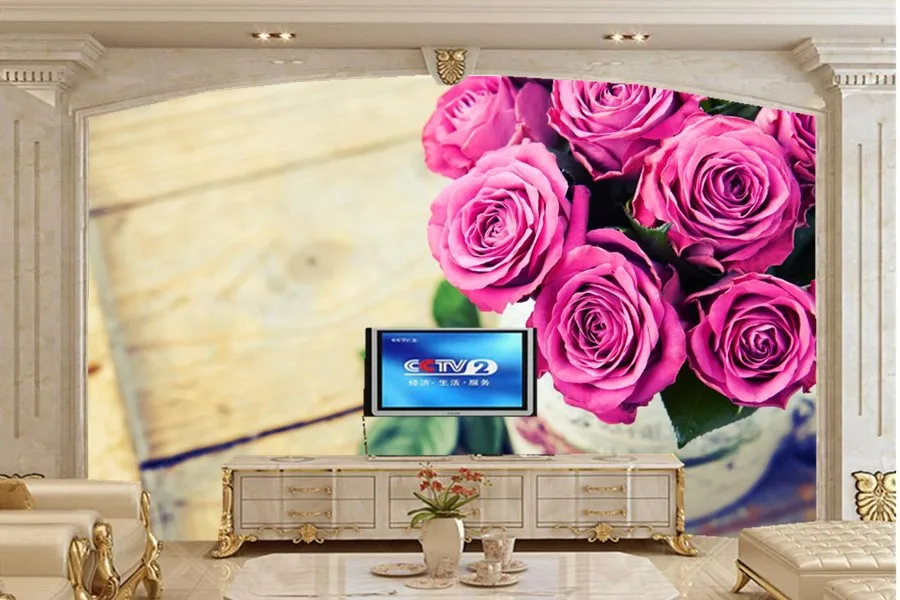 Настенные 3d обои с изображением розы крупным планом настенные современные для