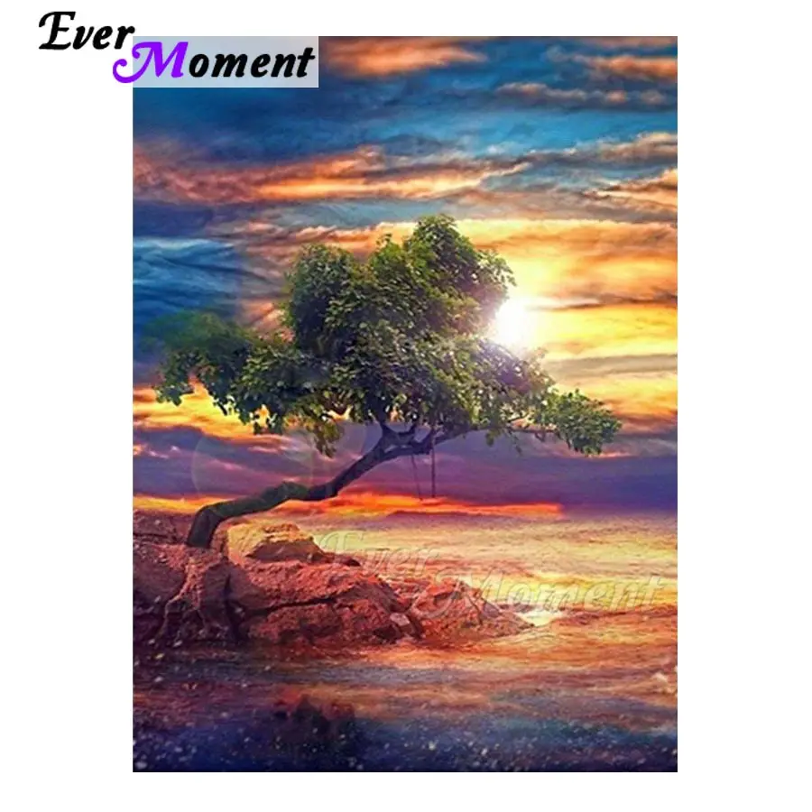 Ever Moment Diamond Painting Tree Scenery Mosaic Decoration For Home Full Square Drill Embroidery 5D DIY Stones S2F1619 | Дом и сад