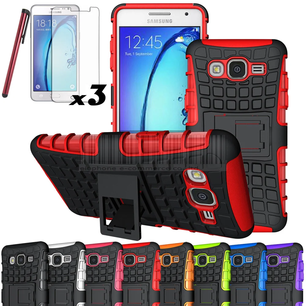 2in1 Rugged Armor Shockproof Protective Back Case With Stand Cover For Samsung Galaxy On 5 ON5 G5500 5.0 inch Films+Stylus |