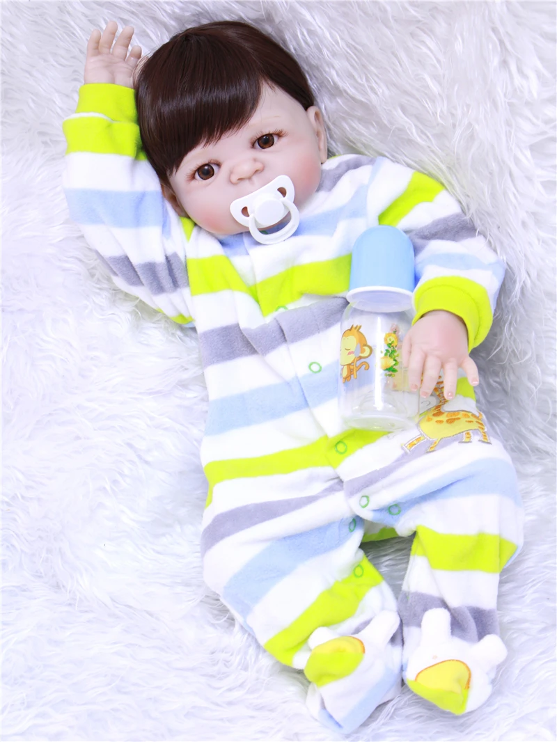 Очаровательная кукла 57 см реборн ручной работы полностью силиконовая Bebe Reborn Boy