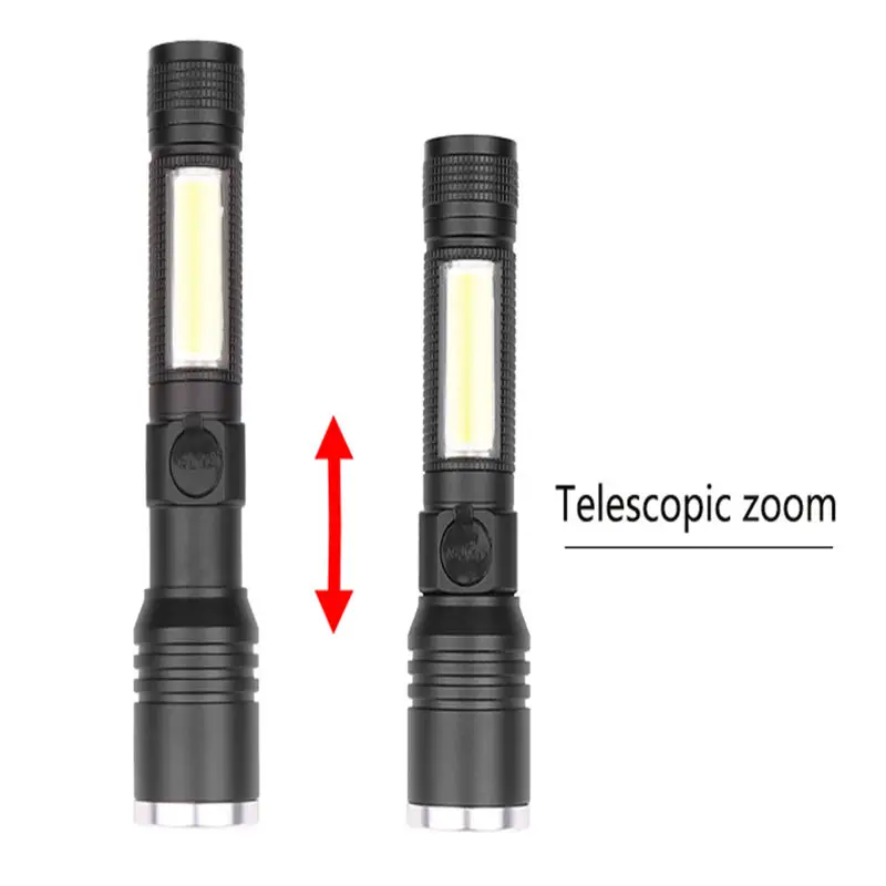 Портативный увеличительный 8000лм XML T6 COB светодиодный USB Перезаряжаемый фонарик