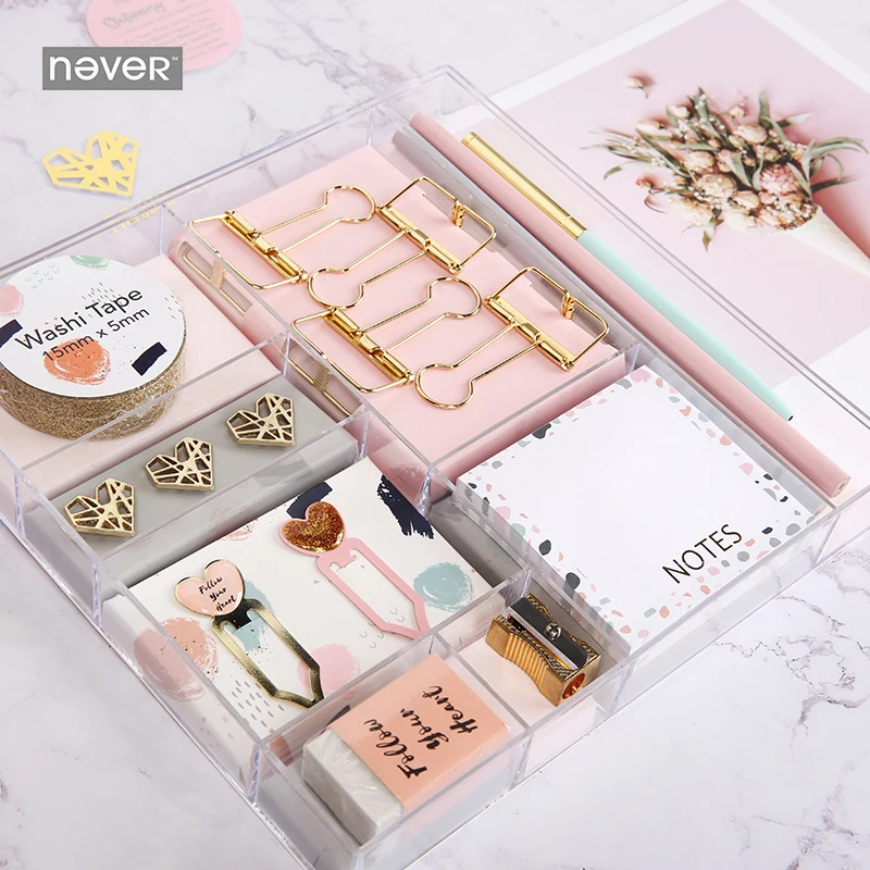 Набор канцелярских принадлежностей серии Never Pink зажим для бумаги блокнот записей