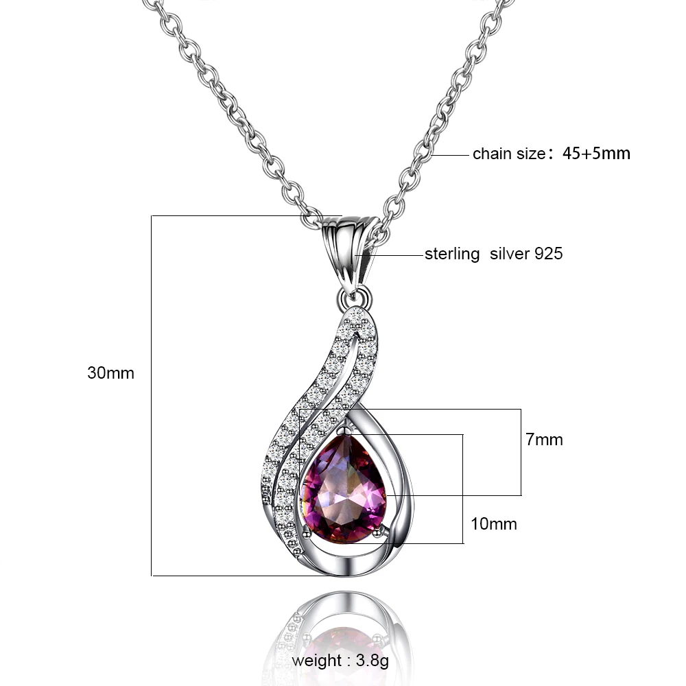 Кулон с радужным драгоценным камнем 3.5ct Мистик красочный Радужный огненный топаз