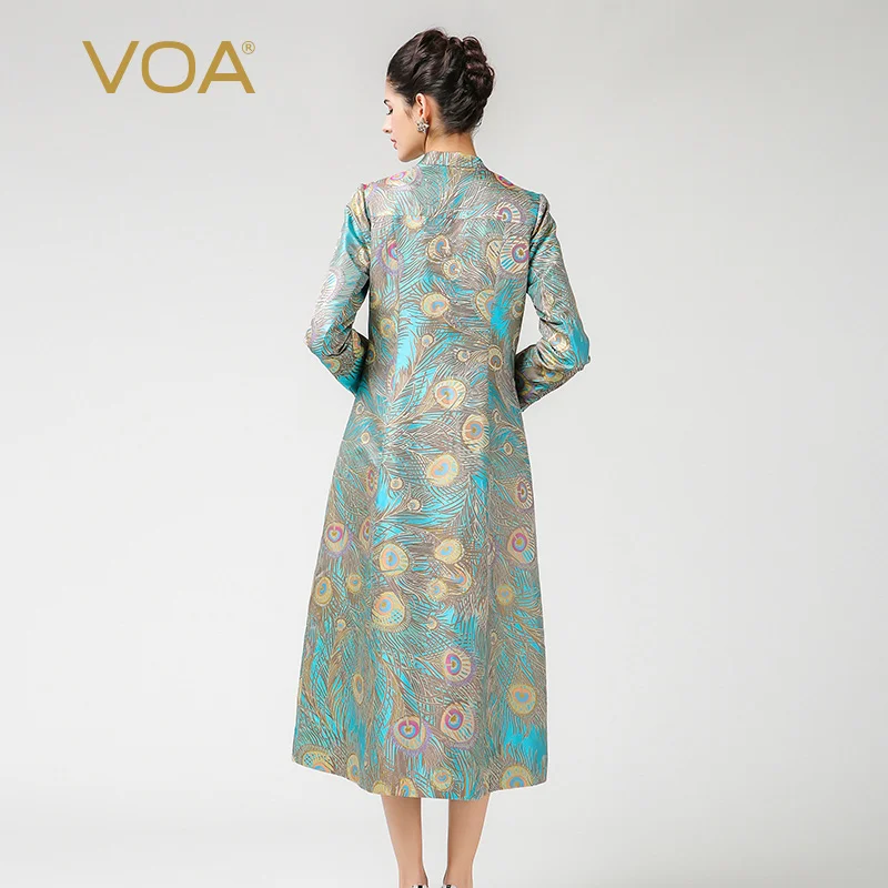 Женский Длинный жаккардовый Тренч VOA роскошный Шелковый удлиненный с принтом