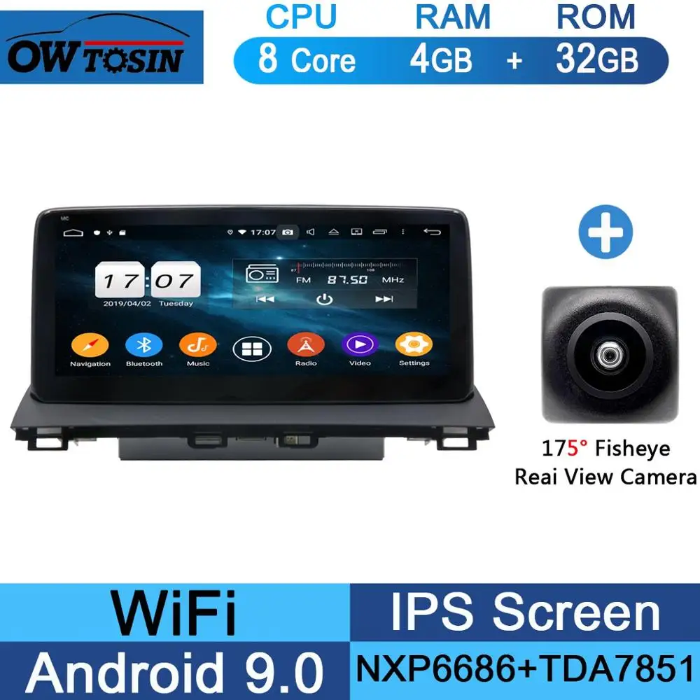 32G Fisheye Camera 10,2" ips 8 ядерный 4 Гб+ 64 ГБ Android 9,0 автомобильный мультимедийный плеер для Mazda 3 Мазда 3 Axela gps Радио DSP CarPlay - Цвет: 32G Fisheye Camera