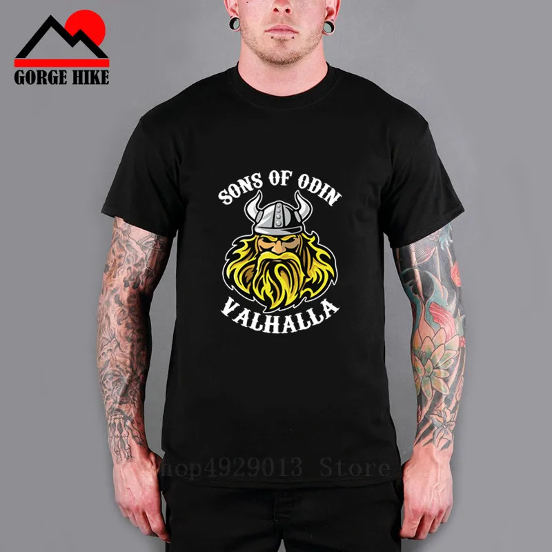 Винтажные футболки Viking Valhalla Odin Fenrir Loki's Son футболка с короткими рукавами и