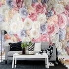Фотообои с 3D изображением цветочных роз, ручная роспись, для гостиной, дивана, телевизора