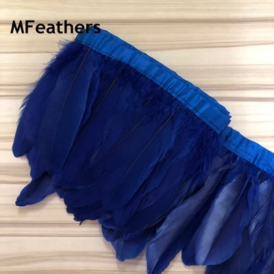royal blue Небесно-Голубое украшение из гусиных перьев(цена за 10 ярдов) гуси украшение из гусиных перьев полоски boas для Шали Обертывания ткани шнурки пояса ремесла - Цвет: royal blue
