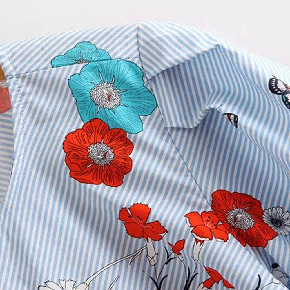 Shegetit Винтаж Цветочный принт Топы корректирующие Для женщин Рубашки для