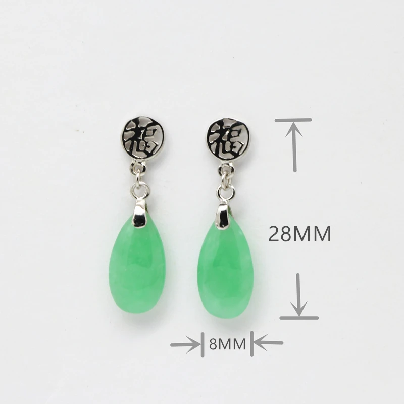 Женские серьги-подвески зеленого цвета из серебра 925 пробы | Украшения и