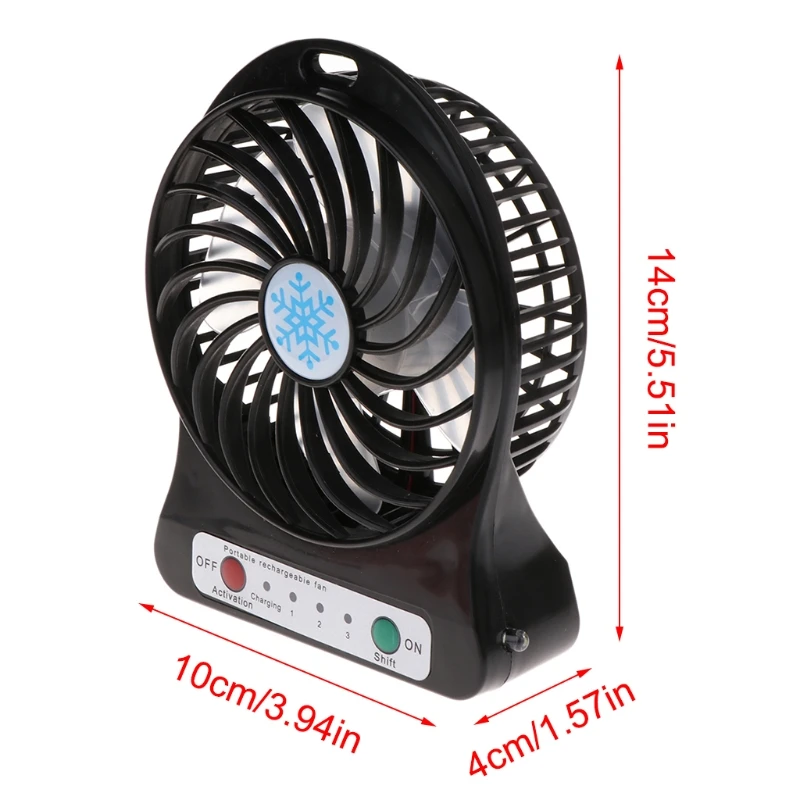 

Portable 5W Outdoor LED Light Fan Air Cooler Desk USB Fan Without 18650 Battery