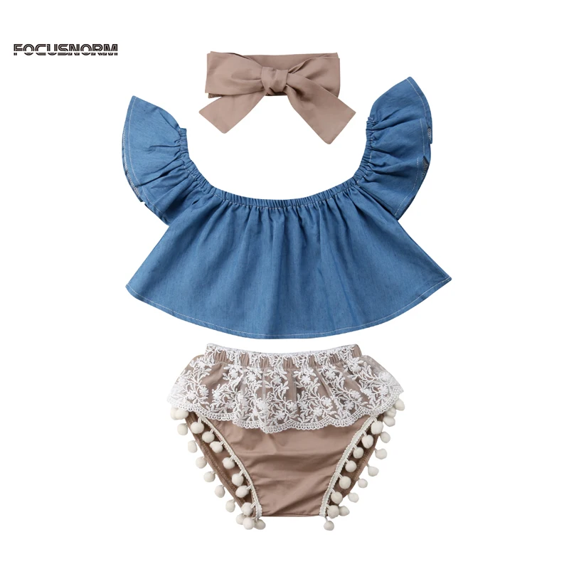 Новая модная одежда Pudcoco для новорожденных девочек летние джинсовые топы без