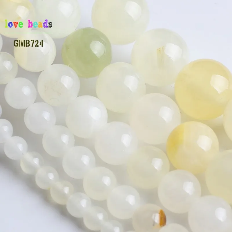 Natural Flower Light Yellow Stone Round eads for Jewelry Making Diy Bracelet 15'' Strand 4/6/8/10/12mm Persian Jades | Украшения и