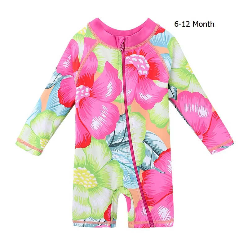 6-12 Month GreenHP BAOHULU; UPF50+; одежда для купания для маленьких девочек с героями мультфильмов; голубой купальный костюм с динозавром; детский цельный купальный костюм; одежда для купания для девочек - Цвет: 6-12 Month GreenHP
