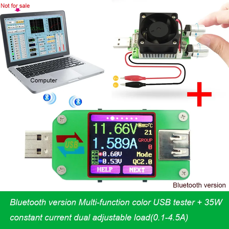 USB тестер Bluetooth компьютер онлайн DC Вольт Ампер ток измеритель напряжения Емкость