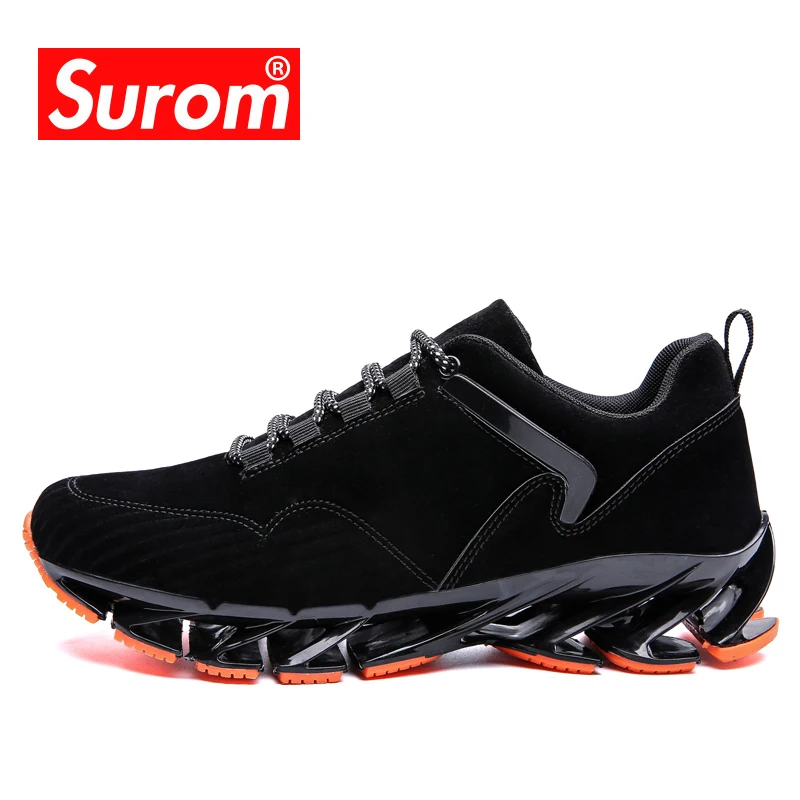 Мужские кроссовки для бега SUROM черные спортивные уличные недорогой летний