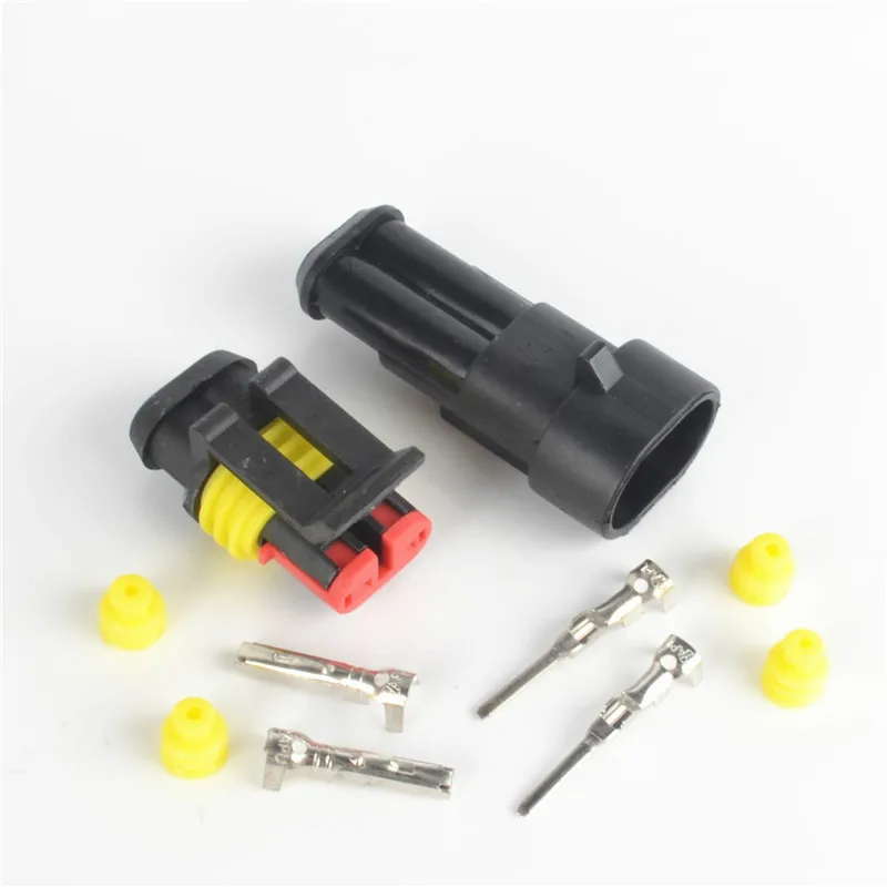 

5set 2 Pin Way Waterproof Connector 2P Plug Automotive Electrical Wire Connector