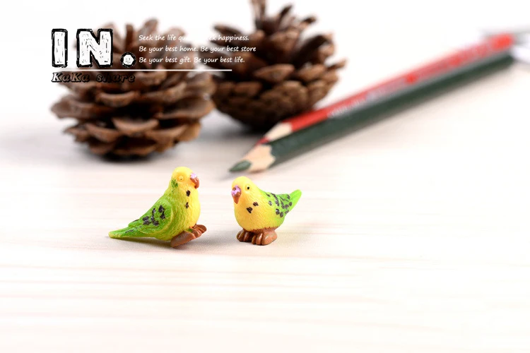 Милая Миниатюрная модель в виде попугаев птиц животных микро сказочные садовые