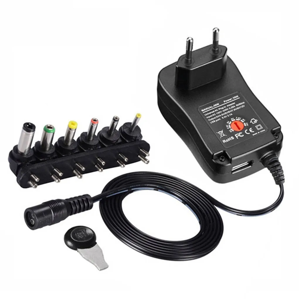 NO.2 EU plug Регулируемый адаптер электрического питания от AC100V-240V до DC 3 V-12 V 12W 1.2A 6 шт. кабель 1,2 м - Цвет: NO.2 EU plug