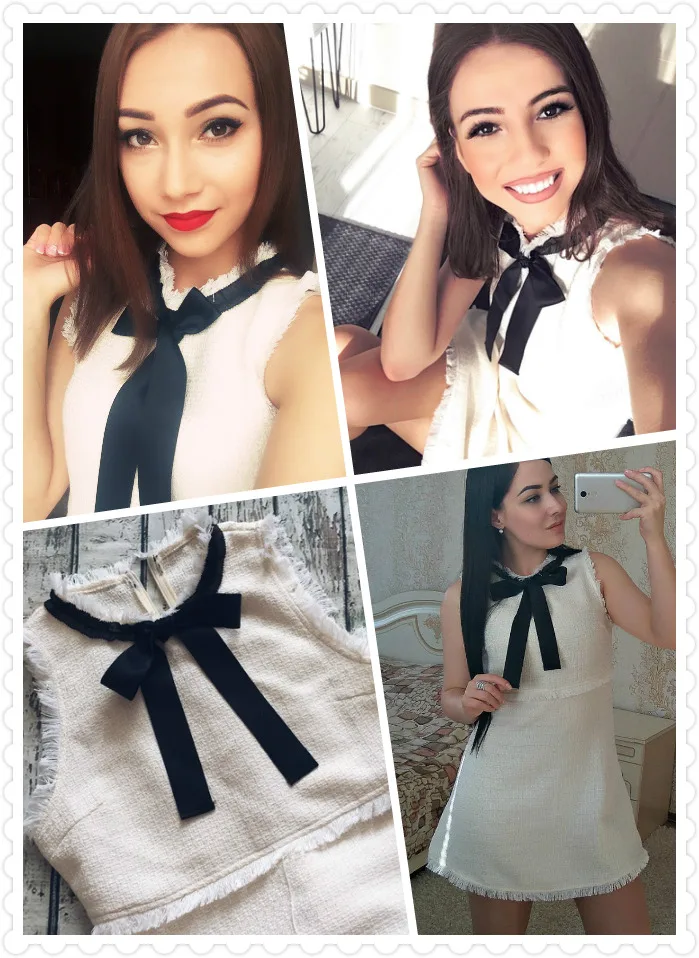 SHEIN Модное Платье С Бахромой И Завышенной Талией Элегантное Твидовое Платье Без Рукавов С Отделкой