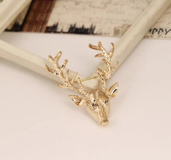 Новинка Винтажная брошь в форме рогов оленя булавки для мужчин и женщин зажимы