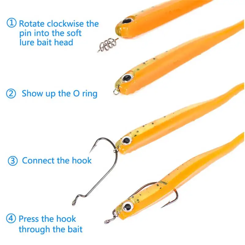 100 шт./лот Рыбалка крючком Мягкая приманка Весна центрирования контакты